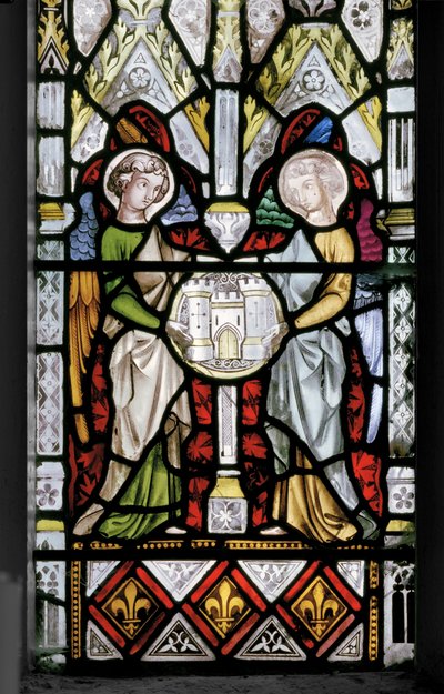 Panna a Kristus s výjevy z jejího života, detail, 1851 (vitráže) od Augustus Welby Northmore Pugin