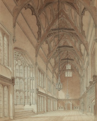 Interiér College Hall od Augustus Welby Pugin