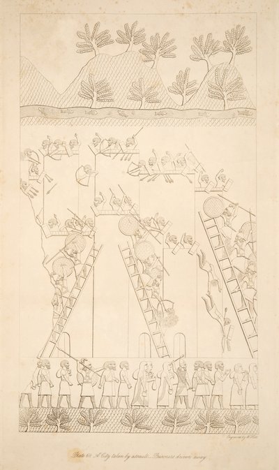 Město dobyté útokem - Vězni zahnáni pryč, z Monuments of Niniveh, hospoda. 1849 od Austen Henry Layard