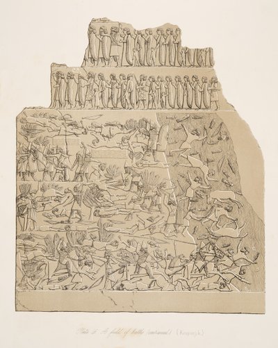 Bitevní pole (Kouyunjik), z knihy Monuments of Nineveh, pub. 1849 od Austen Henry Layard