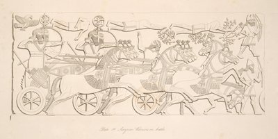 Asyrští válečníci v bitvě, od Monuments of Niniveh, hospoda. 1849 od Austen Henry Layard