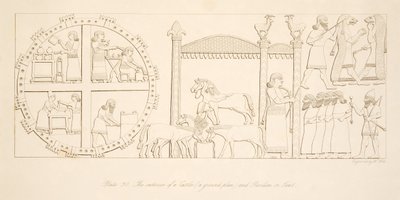 Interiér hradu (půdorys) a pavilonu nebo stanu, od Monuments of Niniveh, hospoda. 1849 od Austen Henry Layard