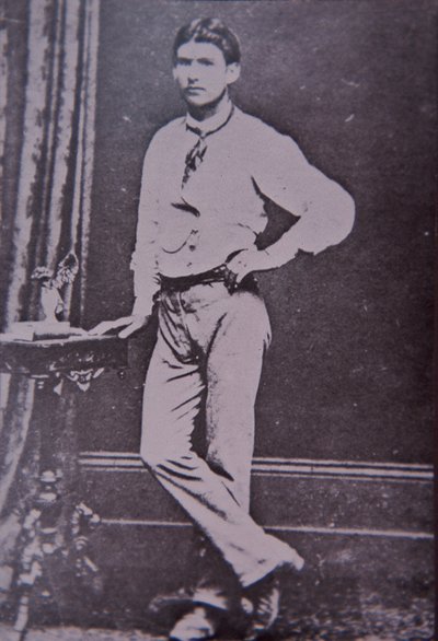 Člen Kelly Gang Steve Hart, který zemřel v plamenech hotelu Glenrowan, 28. června 1880 (černobílá fotografie) od Australian Photographer