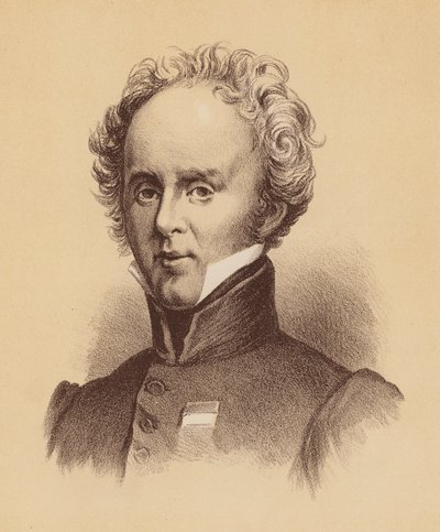 Generálporučík Sir Richard Bourke, osmý guvernér Nového Jižního Walesu (barevná litografie) od Australian School