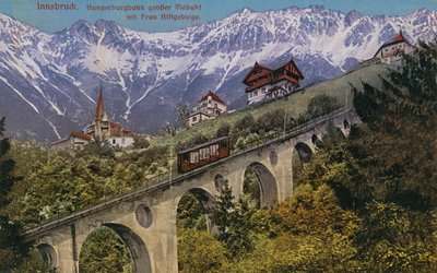 Innsbruck - lanová dráha a viadukt. Pohlednice odeslána v roce 1913. od Austrian Photographer