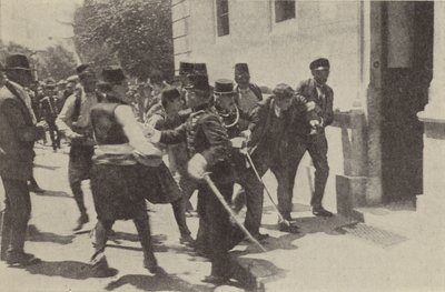 Zatčení Gavrila Principa poté, co v Sarajevu zavraždil arcivévodu Františka Ferdinanda Rakouského od Austrian Photographer