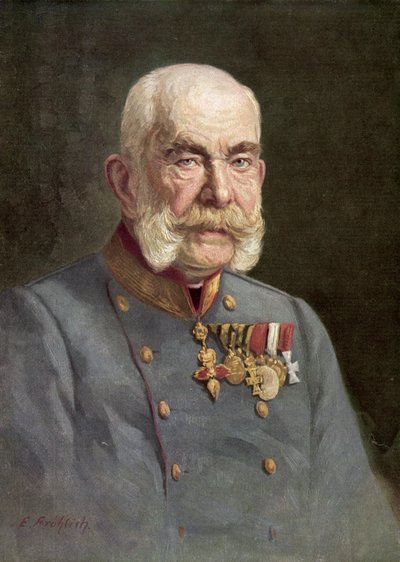 František Josef I., rakouský císař (barevná litografie) od Austrian School