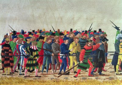 Halapartníci Maxmiliána I. (1459-1519) střežící francouzské zajatce od Austrian School