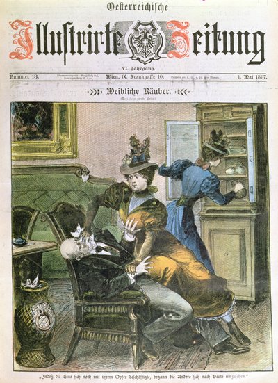 Lady Robbers, titulní strana Illustrierte Zeitung, květen 1897 od Austrian School