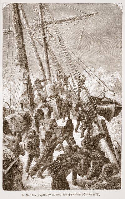 Na palubě Tegetthofu během ledové bouře, říjen 1872, 1876 od Austrian School