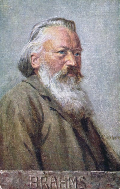 Pohlednice zobrazující Johannese Brahmse kolem roku 1910 od Austrian School
