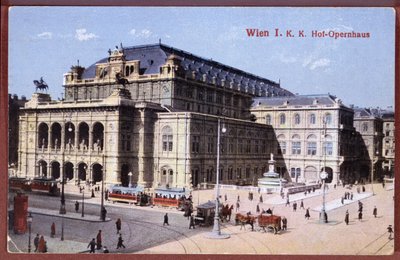 Pohlednice zobrazující budovu Vídeňské státní opery, kolem roku 1900 od Austrian School