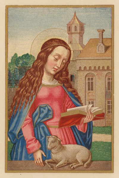 S Agnes (chromolitho) od Austrian School