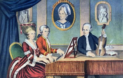 Mozartova rodina v letech 1780-81 od Austrian School