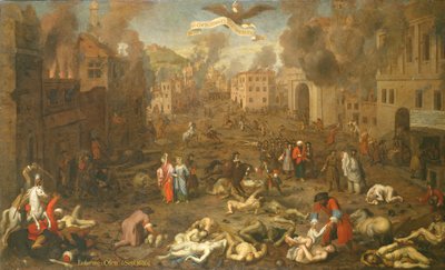 Bouře Ofenu 6. září 1686 (olej na panelu) od Austrian School