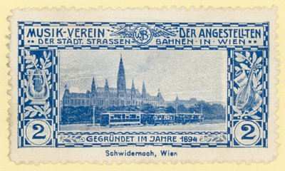 Tramvaj před radnicí ve Vídni od Austrian School