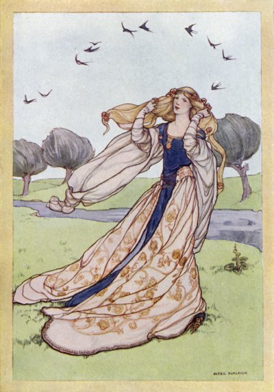 John Keats: Krásná dáma bez slitování (barevné lito) od Averil Mary Burleigh