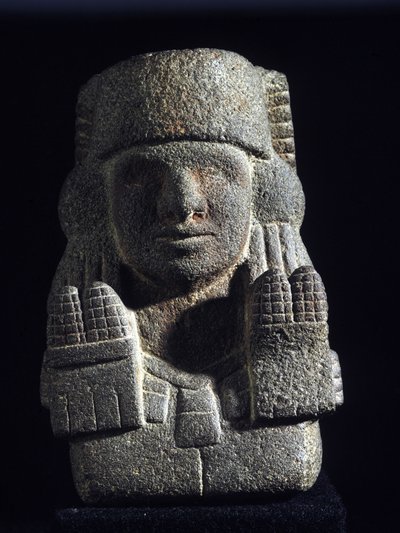 Aztécké umění: reprezentace Chicomecoatla (nazývaného ausi Xilonen), bohyně služebné a plodnosti. Národní muzeum antropologie, Mexiko od Aztec Aztec