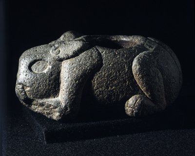 Aztécké umění: Ometochtli, božský králičí šéf opilství. od Aztec Aztec