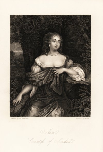 Portrét Anne Carnegie, hraběnky ze Southesku, manželky Jamese Carnegieho, dříve lady Anne Hamiltonové, proslulé svým románkem s vévodou z Yorku, c. od B. Holl