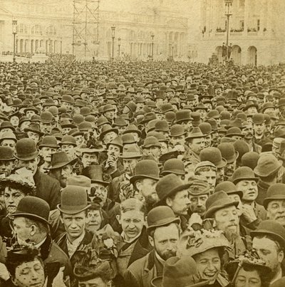 Dav na zahájení Kolumbijské výstavy, Chicago, Illinois, USA, 1893. od B. W. Kilburn