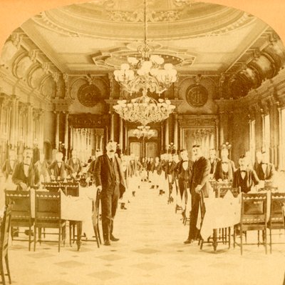 Velká jídelna, hotel Windsor, údajně nejlepší na světě, Montreal, Kanada, 1894. od B. W. Kilburn