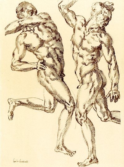 Dvě studie mužského aktu od Baccio Bandinelli