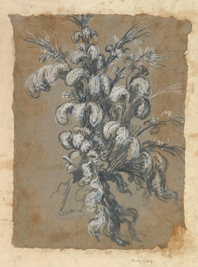 Design pro honosnou čelenku s peřím na helmě, ca. 1620-56. od Baccio del Bianco