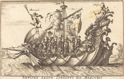 Argonový amphion dirigovaný Merkurem od Balthasar Moncornet after Remigio Cantagallina