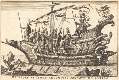 Meleager a Tydeus vedli Argonauty k Amorovi od Balthasar Moncornet after Remigio Cantagallina