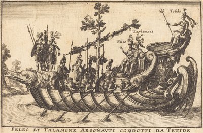 Peleus a Talamone Argonauts v čele s Tethys od Balthasar Moncornet after Remigio Cantagallina