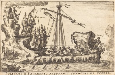 Polyphemus a Palemonio Argonauti pod vedením Cerese od Balthasar Moncornet after Remigio Cantagallina