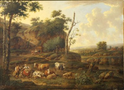 Krajina s postavami a zvířaty. od Balthasar Paul Ommeganck