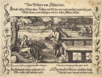 Rybníků a rybníků, ilustrace z Petrarca, Glück und Unglück Spiegel, obr..., 1652. od Balthasar Schwan