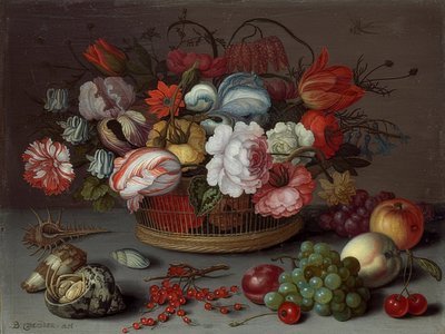 Koš s květinami. Kolem roku 1622 od Balthasar van der Ast