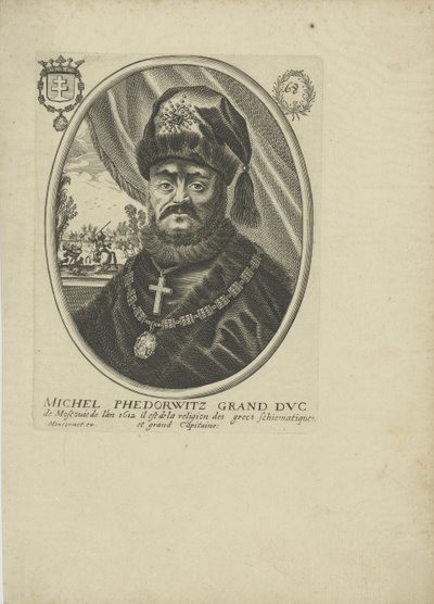 Portrét cara Michaila I. Fjodoroviče Ruska 1596-1645, um 1640-1650. od Balthazar Moncornet