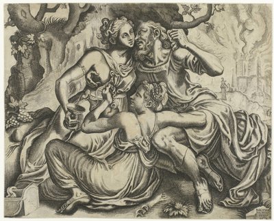 Lot a jeho dcery od Balthazar van den Bos