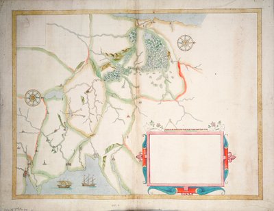 Střední Irsko, Dublin až Sligo, asi 1600 (položeno na plátně) od Baptista Boazio