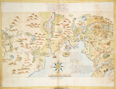 Zátoky Donegal a Sligo, Irsko, kolem roku 1600 (plátno, papír) od Baptista Boazio