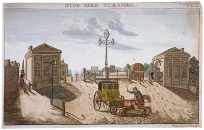 Pohled na Hyde Park Corner Turnpike, Westminster, Londýn, 1792. od Barak Longmate Jr