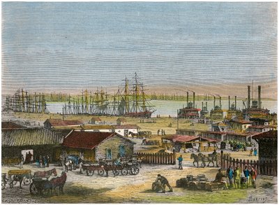 Mississippi River, New Orleans, Louisiana, USA, c1880 od Barbant