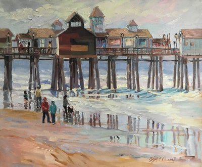 Plážová scéna Maine od Barbara Cleary