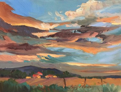 Maine Sky, asi 1980-2000 (olej na plátně) od Barbara Cleary