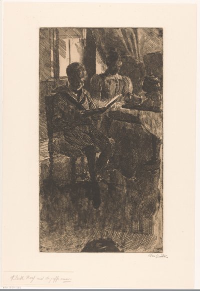 F. Leith Ross se slečnou (původní název na objektu) od Barbara Elisabeth van Houten (signed by artist)