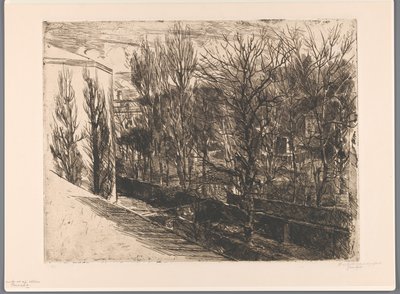 Pohled z mého studia (původní název na objektu) Panorama (název na objektu) od Barbara Elisabeth van Houten (signed by artist)