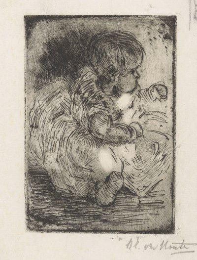 Portrét H.W. Mouton jako dítě od Barbara Elisabeth van Houten (signed by artist)