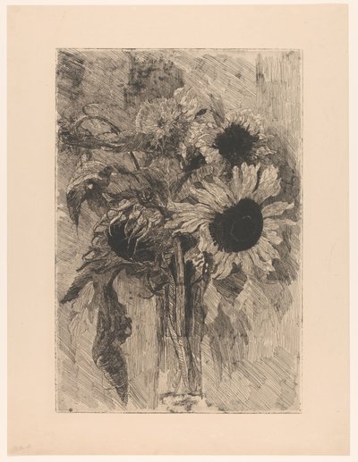 Slunečnice ve váze od Barbara Elisabeth van Houten (signed by artist)