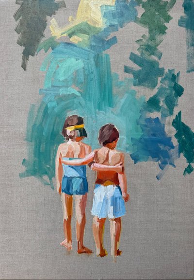 Bittersweet 2, 2025, olej na lněném plátně od Barbara Hoogeweegen