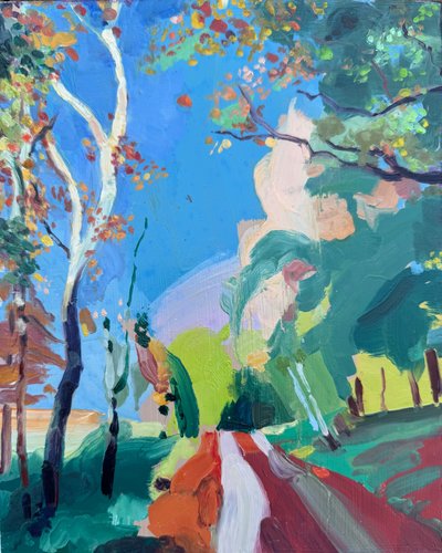 Myslím, že jsem viděl králíka, 2023, olej na desce od Barbara Hoogeweegen