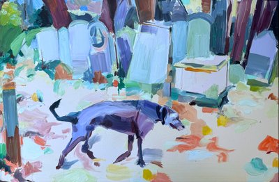 John, 2024, olej na desce od Barbara Hoogeweegen